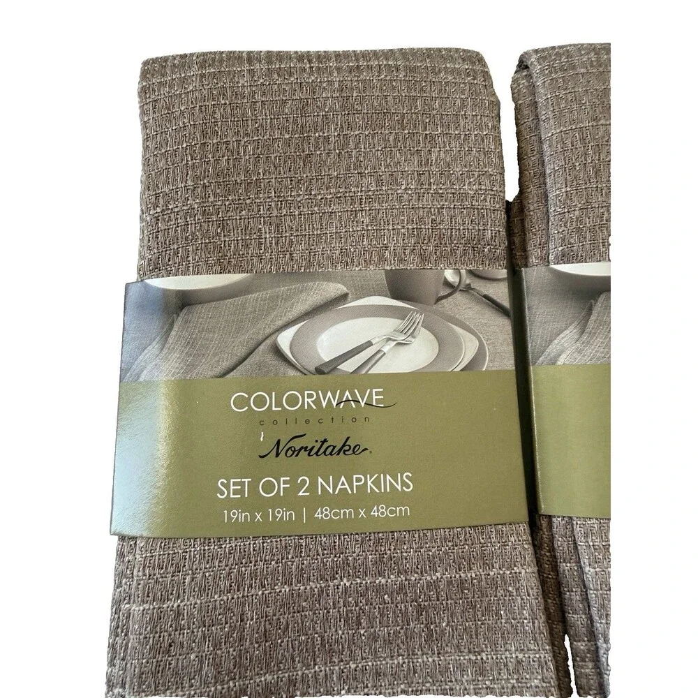 Noritake Colorwave Fabric Napkins Clay Brown 19x19 Inch Set of 4 Machine Wash